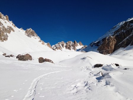 Progression dans le Vallon de la Portiolette