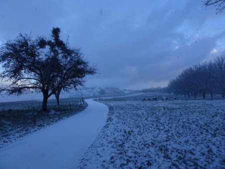 Départ sous la neige