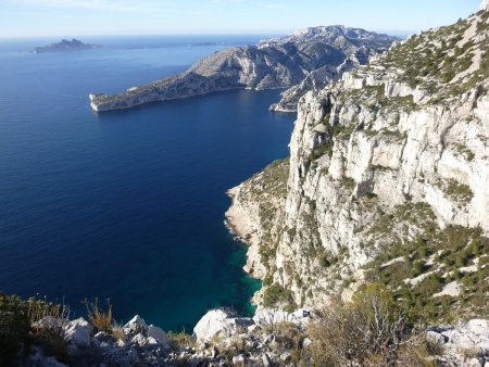 Cap Morgiou, la Lèque, Calanque de l’Oeil de verre et début du parcours des Falaises du Devenson