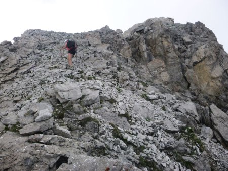 Sur la dernière partie de l’ascension dans une portion moins raide