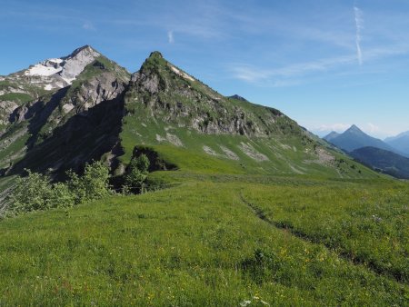 Vue de la Riondaz sur le Charvin et la Tulle.