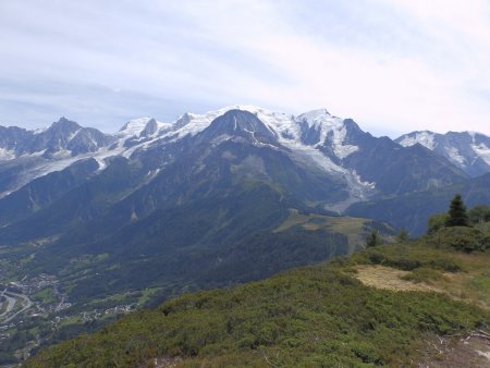 Le Massif du Mont Blanc vu du Prarion.