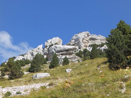 En contrebas du monolithe de la Folatière.