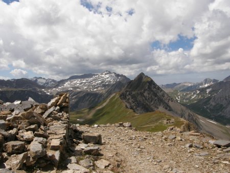 Du sommet du mont Fortin, le col de la Seigne et le mont Miravidi