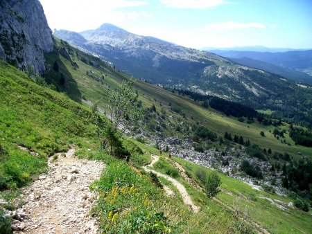 En montant le Col Vert, derrière moi la Grande Moucherolle