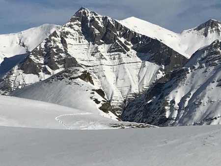 Rambert (rétro) devant la Pointe de la Diablée