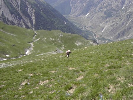 Montée vers le Petit Renaud dans l’alpage au-dessus de la Combe de Coin Lauzier.