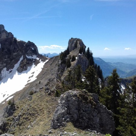 Vue arrière sur la première partie de l’arête