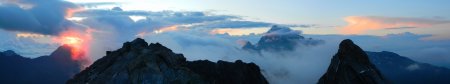 Panoramique (assemblage de 4 photos) avec le Mont Viso.